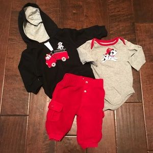 Gymboree firetruck Dalmatian set size 3-6 mos.